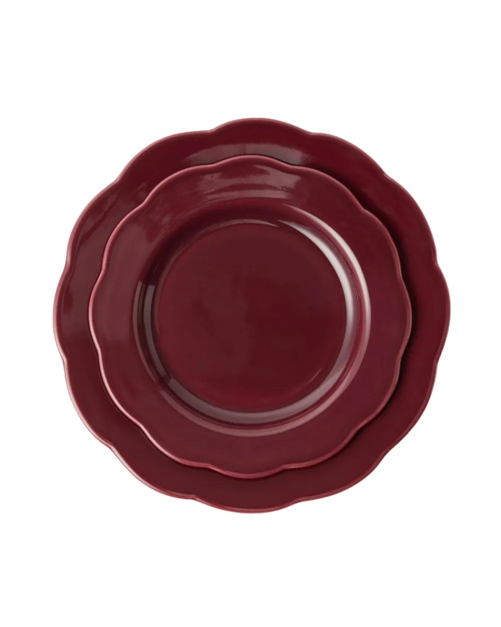 Cabana Dinnerware|Fiore Dinner Plate in Burgundy