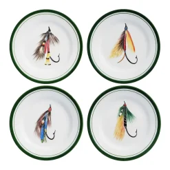 Este Ceramiche Dinnerware|Fish Hook Dinner Plates in Multi, Set of 4
