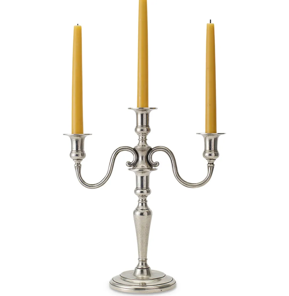 Match Silver|Candles|3-Flame Candelabra