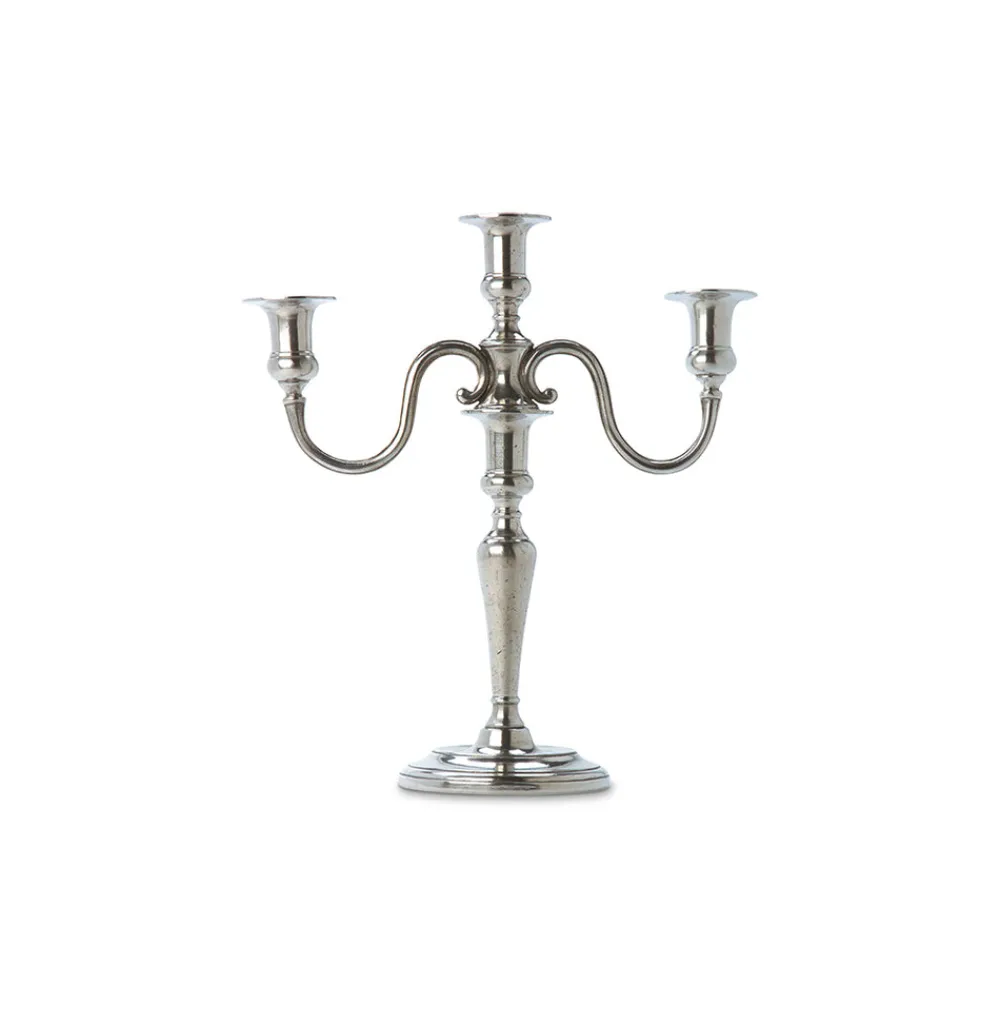 Match Silver|Candles|3-Flame Candelabra