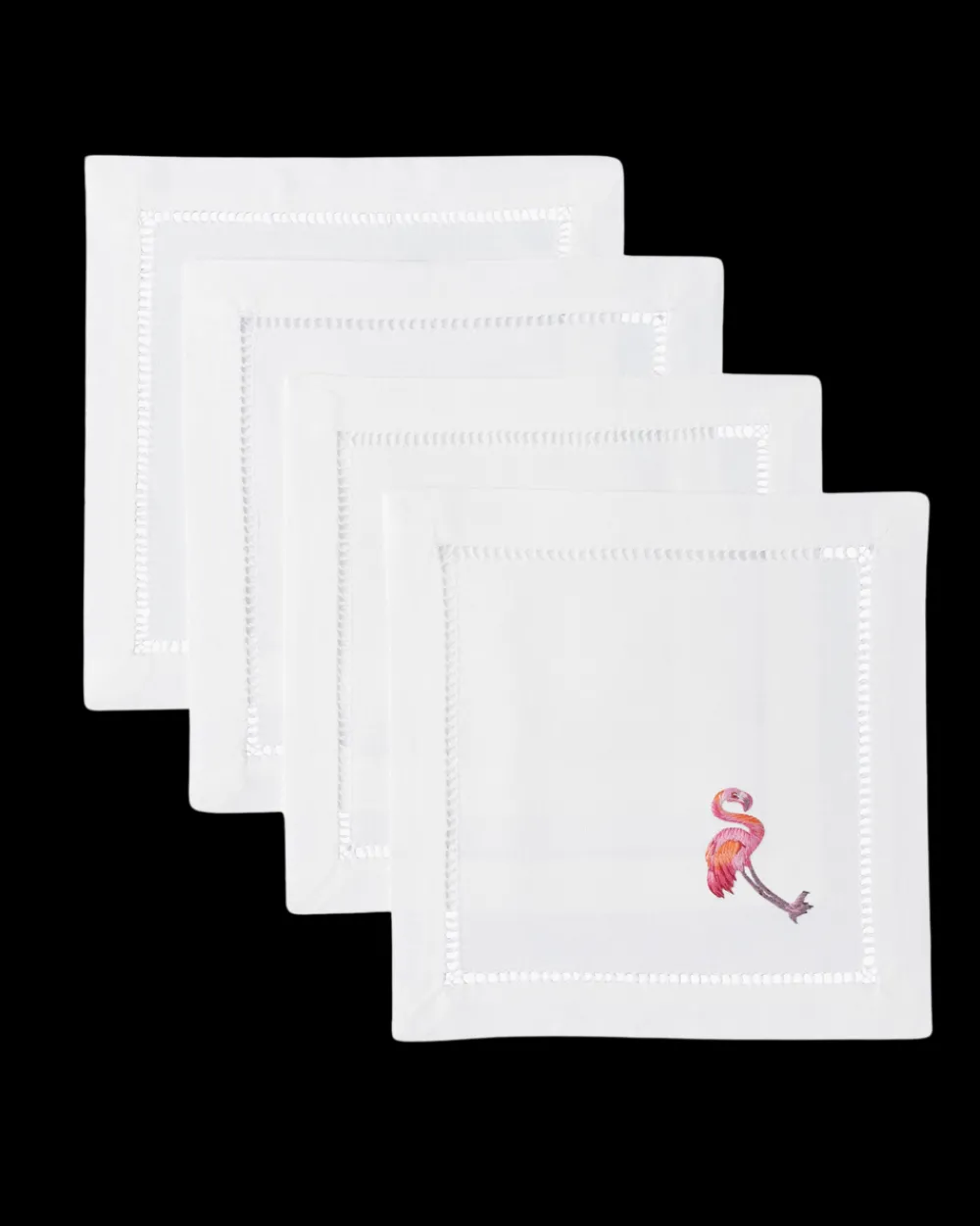 Henry Handwork Place Settings & Linens|Flamingo Cocktail Napkin Set