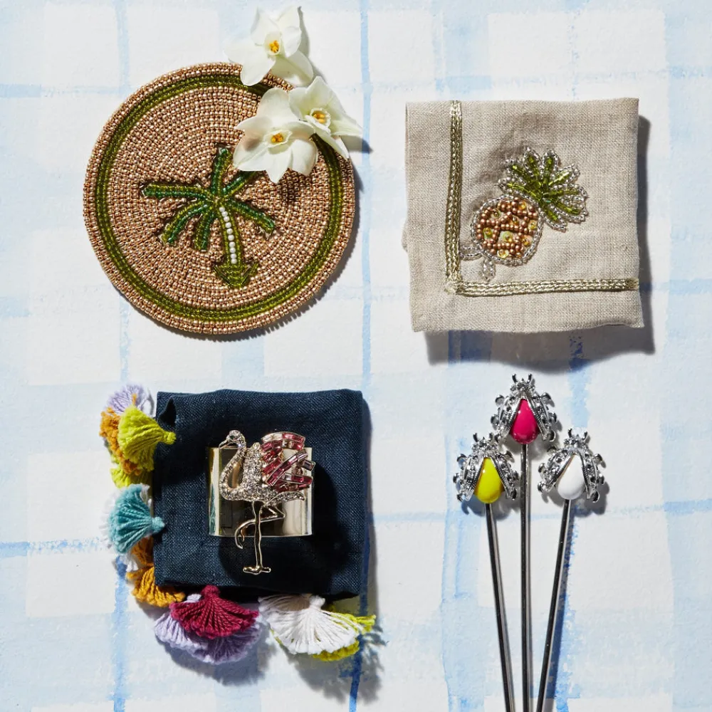 Joanna Buchanan Place Settings & Linens|Flamingo Napkin Rings, Set of Two