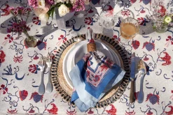 Couleur Nature Place Settings & Linens|Fleur Des Indes Napkins in Blue & Red, Set of 6