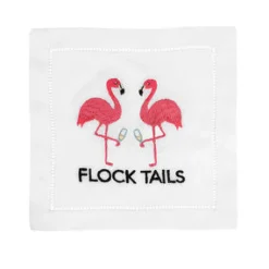August Morgan Place Settings & Linens|Flock Tails Cocktail Napkins, Set of 4