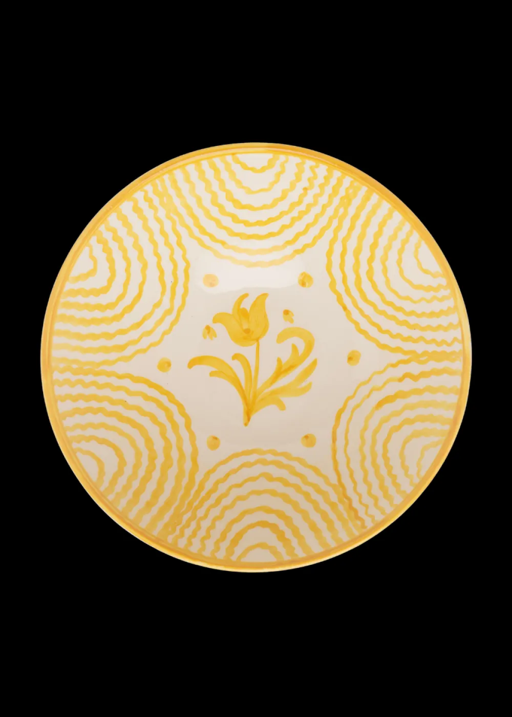 Late Afternoon Dinnerware|Flor Very Large Yellow Serving Bowl
