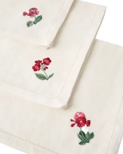 Cabana Place Settings & Linens|Floral Medley Embroidered Napkins, Set of 6