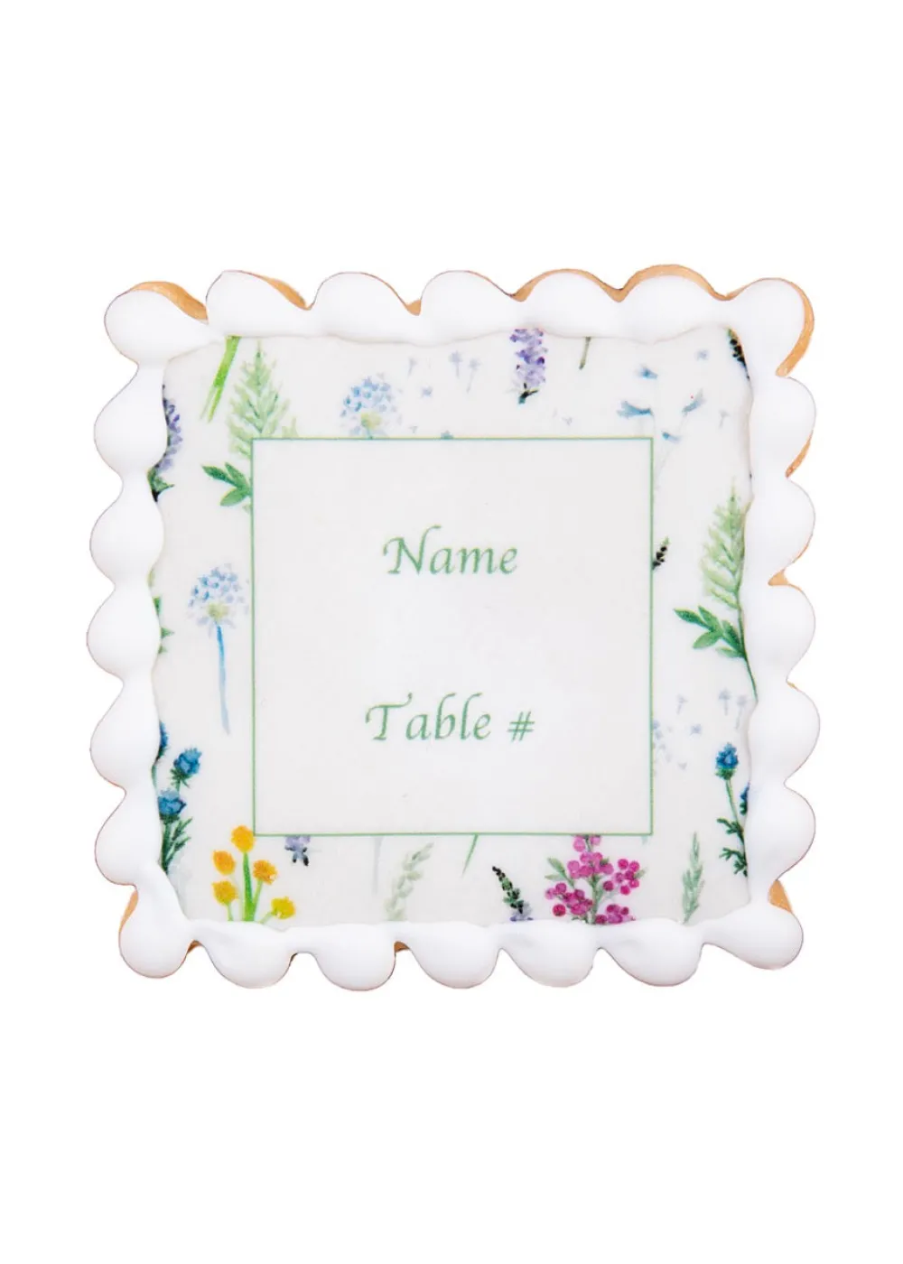 Empire Cake Monogram|Pantry|Floral Multicolor Name Plate Sugar Cookies, Set of 12