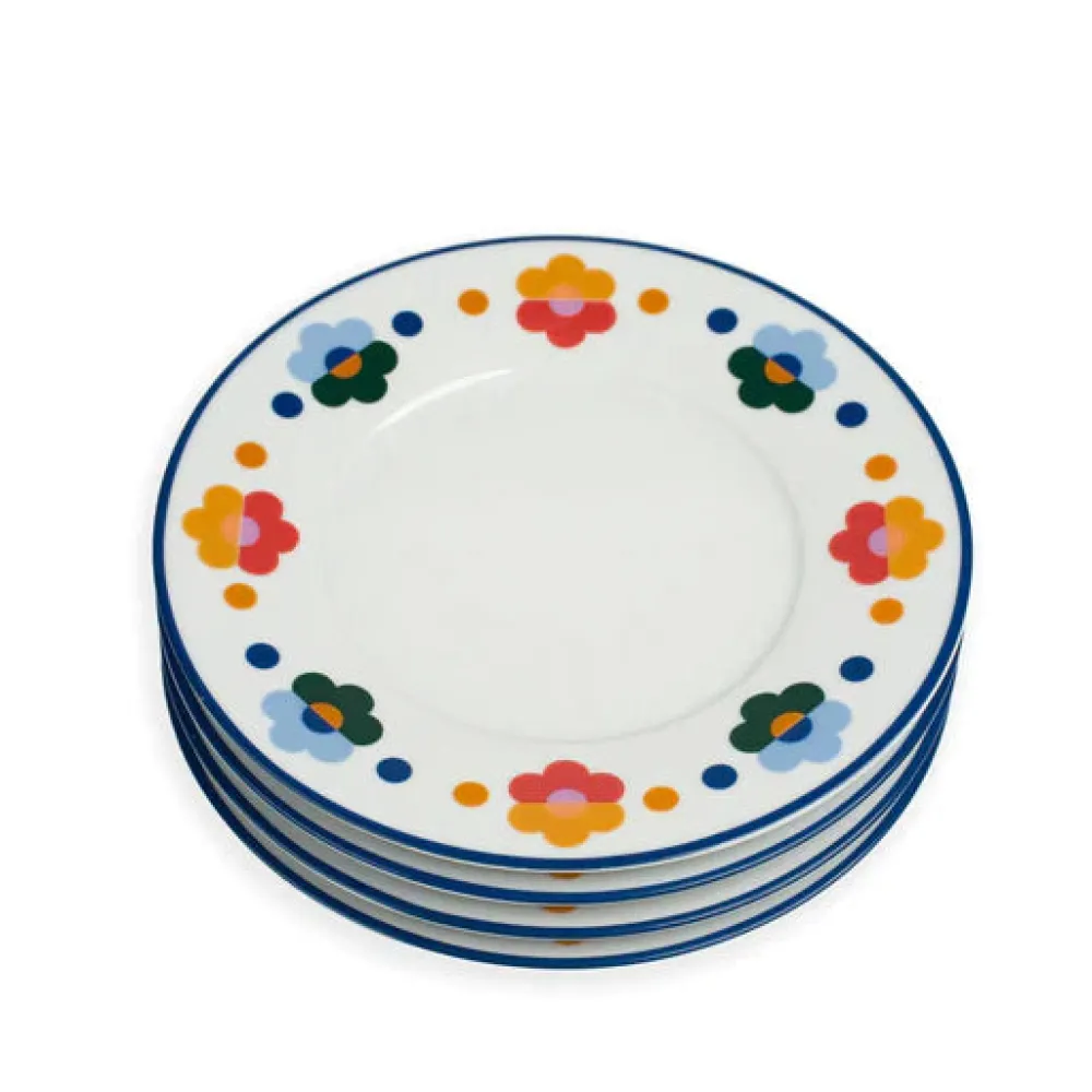 Misette Dinnerware|Floral Salad Plates, Set of 4