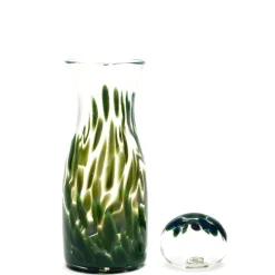 Paul Arnhold Glass Glassware|Forest Green Transparent Spotted Carafe