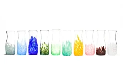 Paul Arnhold Glass Glassware|Forest Green Transparent Spotted Carafe