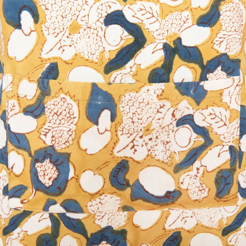 Couleur Nature Place Settings & Linens|Forest Harverst Apron in Mustard & Blue