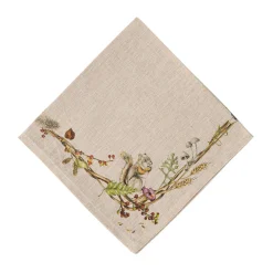 Juliska Place Settings & Linens|Forest Walk Café Au Lait Napkin with Animals