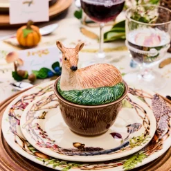 Juliska Dinnerware|Forest Walk Deer Bowl with Lid in Multi