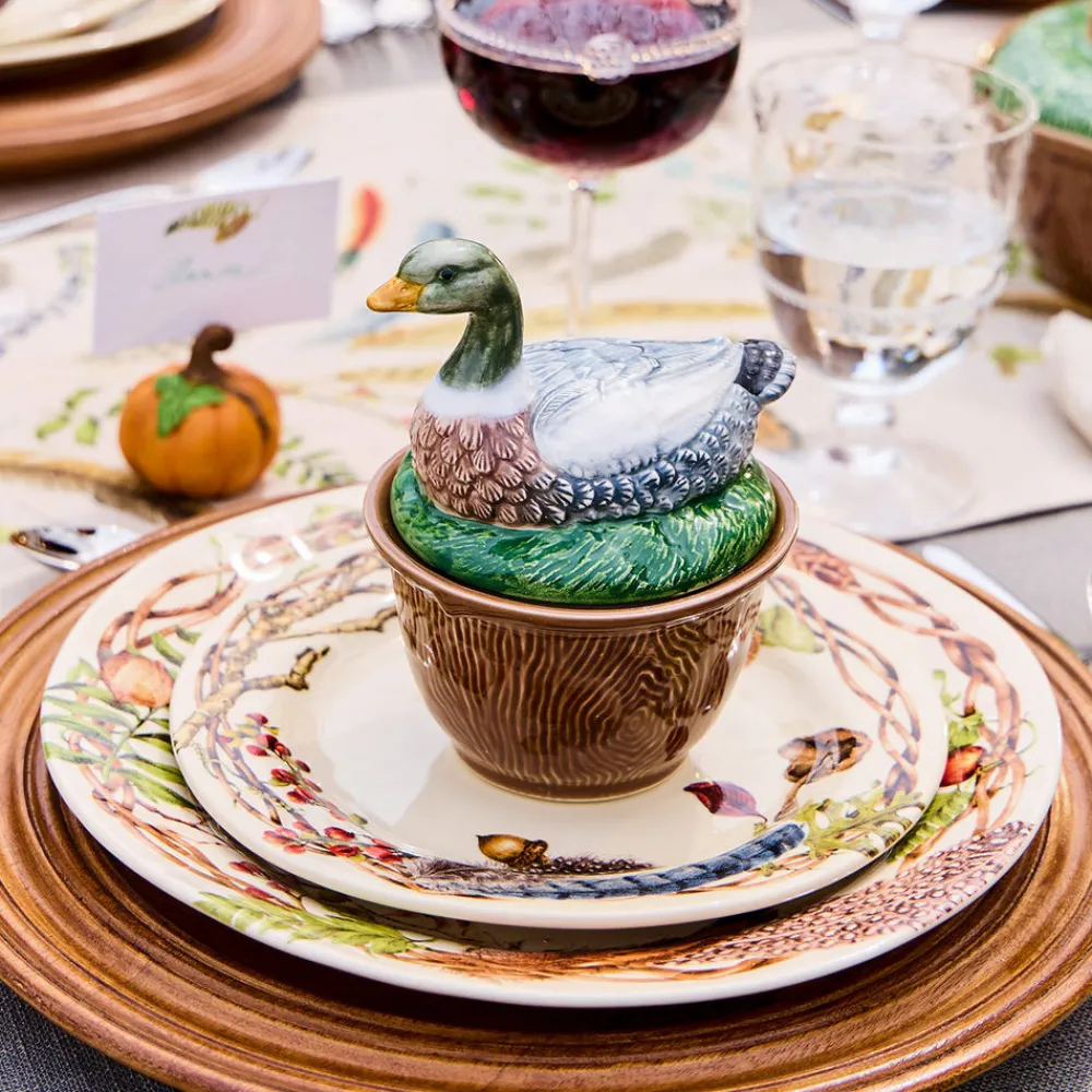 Juliska Dinnerware|Forest Walk Duck Bowl with Lid in Multi