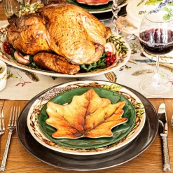 Juliska Dinnerware|Forest Walk Leaf Plate Assorted in Café Au Lait, Set of 4