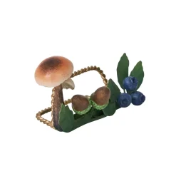 Juliska Place Settings & Linens|Forest Walk Mushroom & Acorn Place Card Holder in Multi, Set of 4