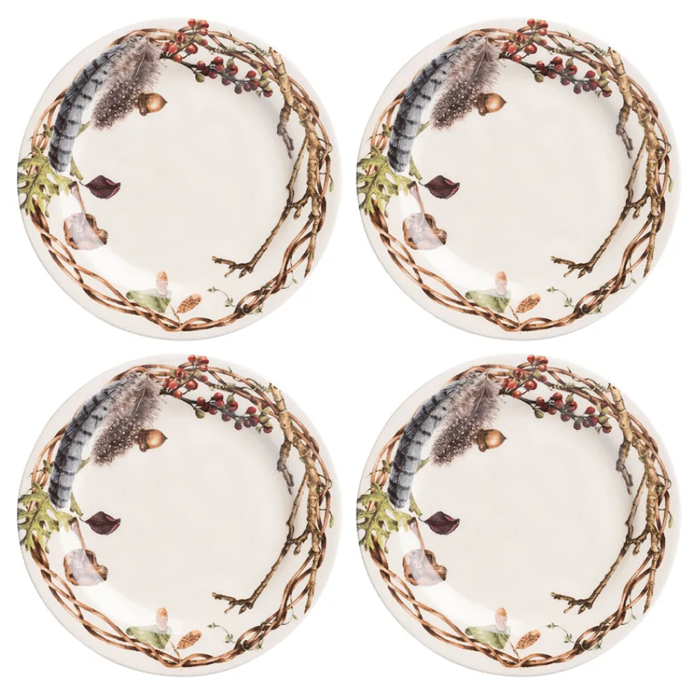 Juliska Dinnerware|Forest Walk Party Plate in Café Au Lait, Set of 4