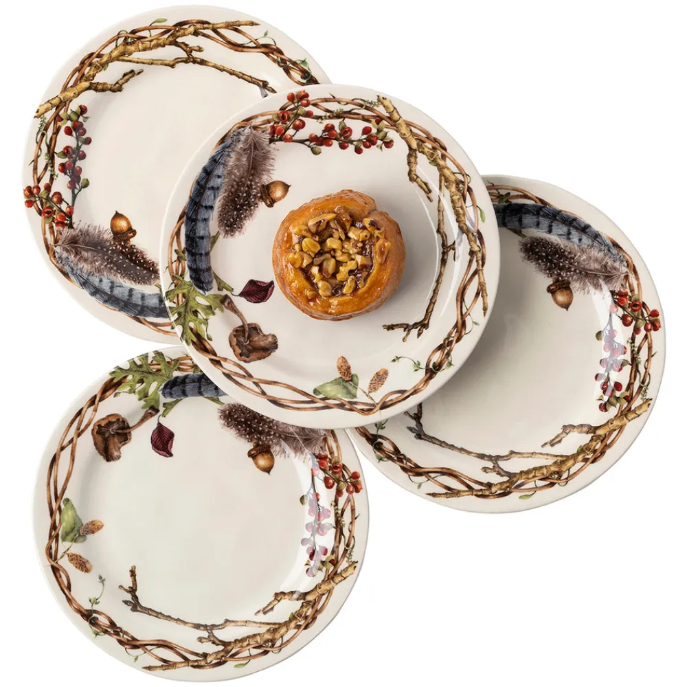 Juliska Dinnerware|Forest Walk Party Plate in Café Au Lait, Set of 4