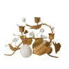 Juliska Candles|Forest Walk Pumpkin & Vine Triple Candlestick Holder in Gold