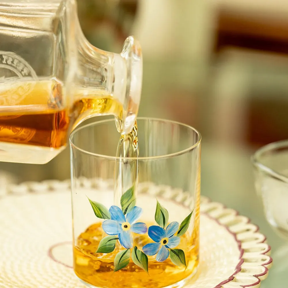 Petra Palumbo Glassware|Forget Me Not Crystal Tumbler