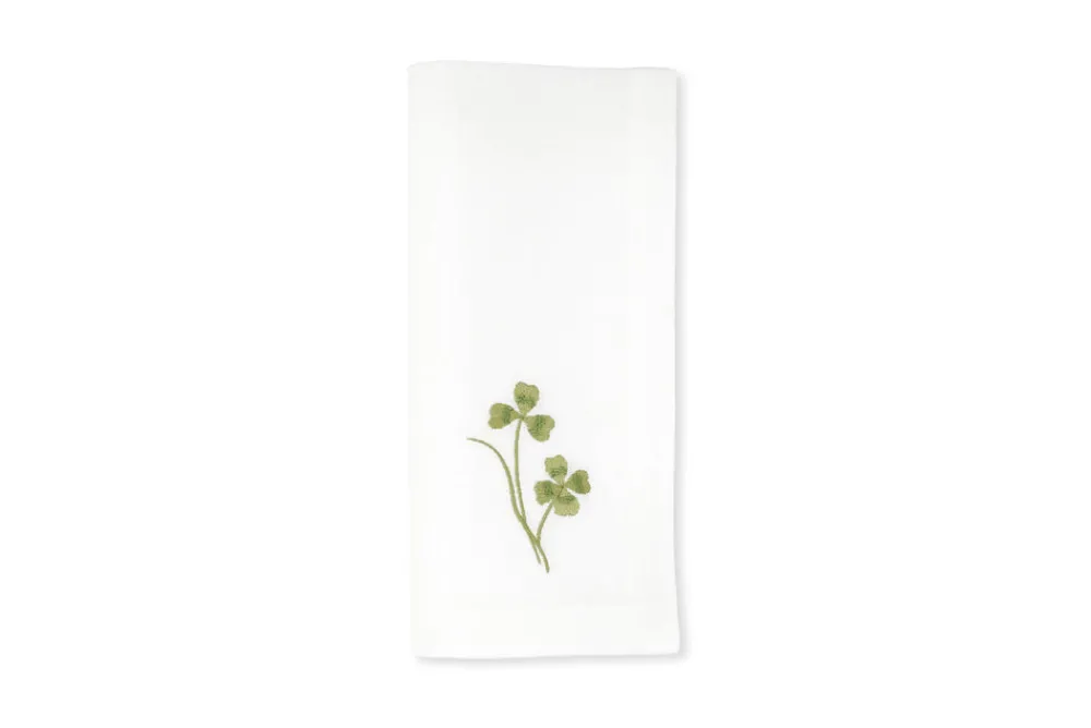 TriChi Design Place Settings & Linens|Four Leaf Clover Napkin in Light Green, Set of 2