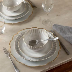 Costa Nova Dinnerware|Francesca Collection Charger Plates in Gold, Set of 6