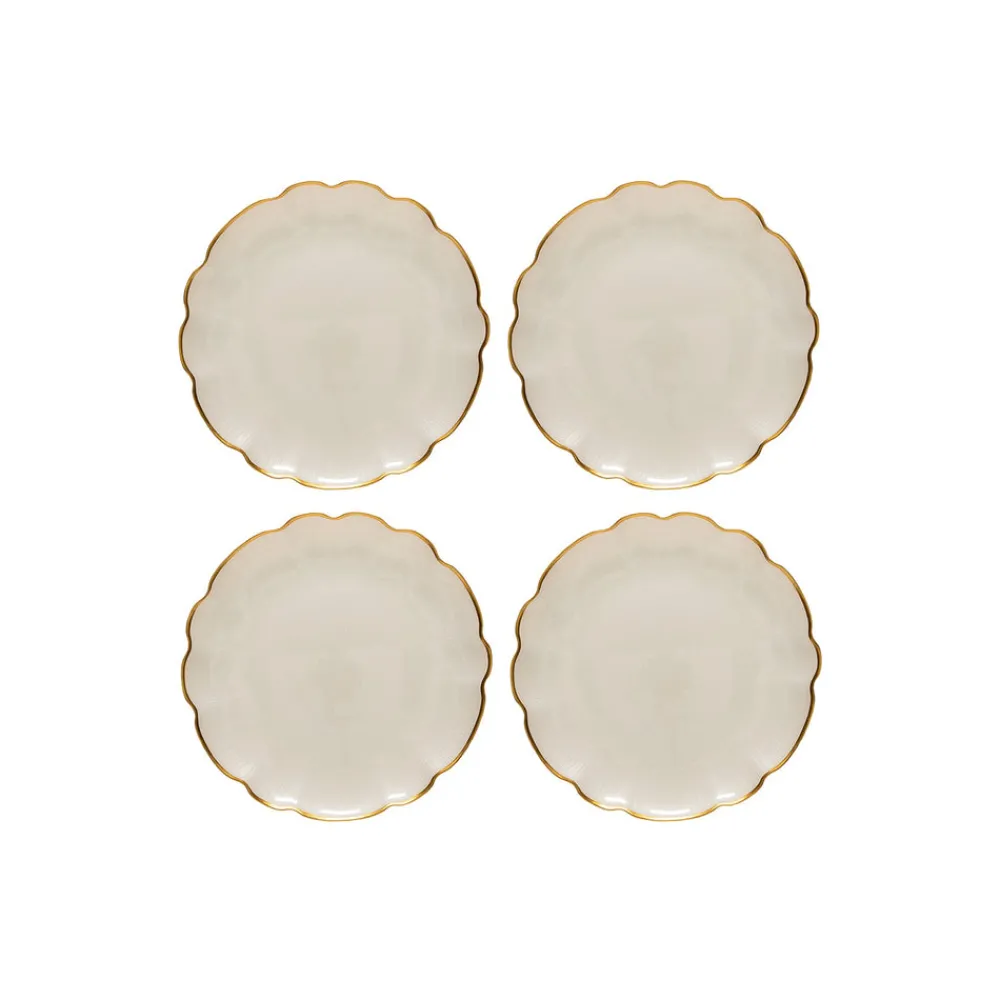 Costa Nova Dinnerware|Francesca Collection Charger Plates in Gold, Set of 6