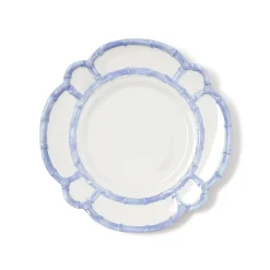 Two's Company Dinnerware|French Blue Bamboo Touch Dinner Plate, Set of 4