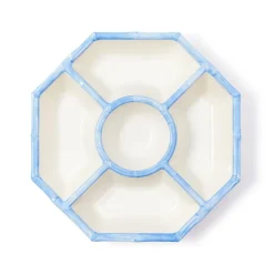 Two's Company Dinnerware|French Blue Bamboo Touch Chip and Dip