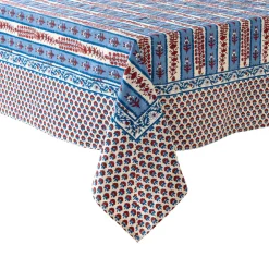 Couleur Nature Place Settings & Linens|French Tablecloth Avignon Red & Blue
