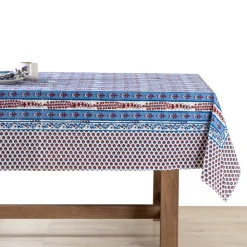 Couleur Nature Place Settings & Linens|French Tablecloth Avignon Red & Blue