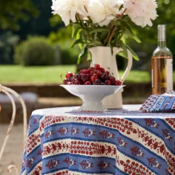 Couleur Nature Place Settings & Linens|French Tablecloth Avignon Red & Blue