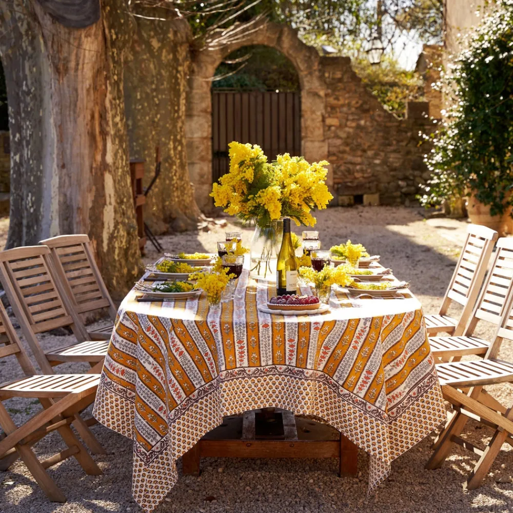 Couleur Nature Place Settings & Linens|French Tablecloth Avignon Dijon & Blue