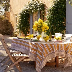 Couleur Nature Place Settings & Linens|French Tablecloth Avignon Dijon & Blue