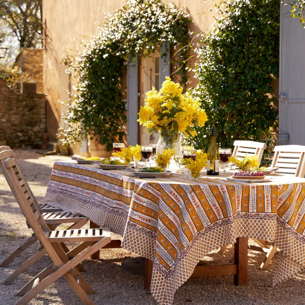 Couleur Nature Place Settings & Linens|French Tablecloth Avignon Dijon & Blue