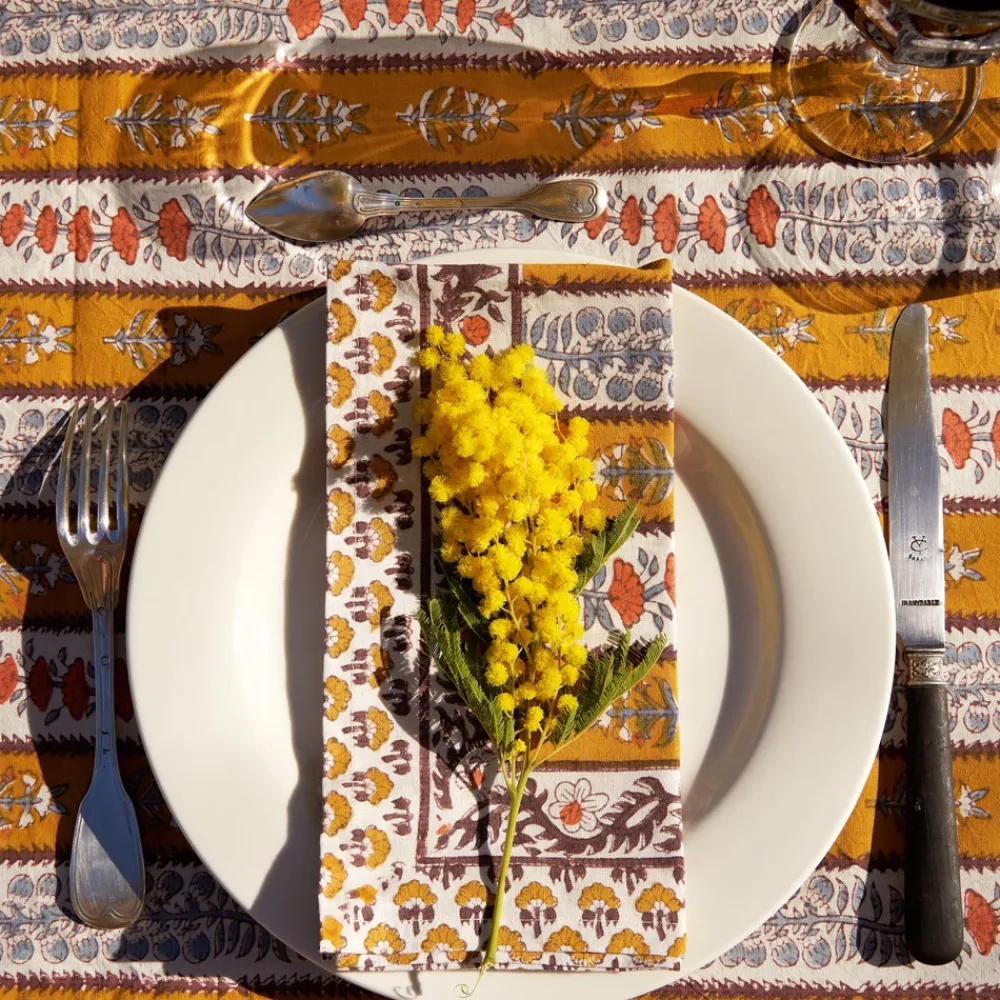 Couleur Nature Place Settings & Linens|French Tablecloth Avignon Dijon & Blue