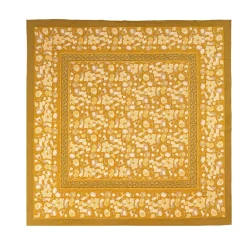 Couleur Nature Place Settings & Linens|French Tablecloth Forest Harvest Grey & Mustard