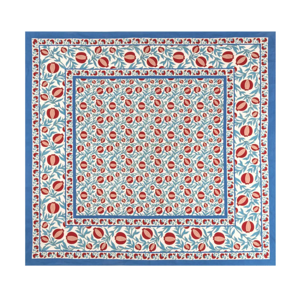 Couleur Nature Place Settings & Linens|French Tablecloth Grenadine Red & Blue