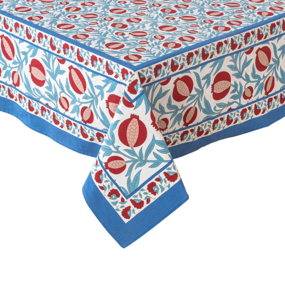 Couleur Nature Place Settings & Linens|French Tablecloth Grenadine Red & Blue