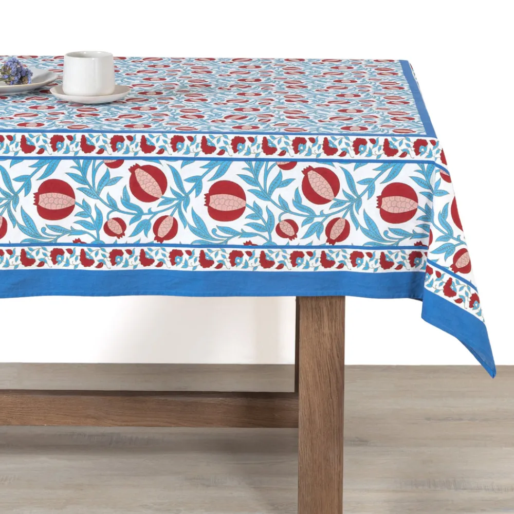 Couleur Nature Place Settings & Linens|French Tablecloth Grenadine Red & Blue