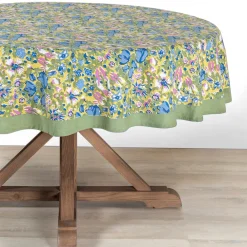 Couleur Nature Place Settings & Linens|French Tablecloth Jardin Blue & Vert
