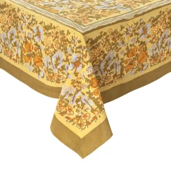Couleur Nature Place Settings & Linens|French Tablecloth Jardin Mustard & Grey