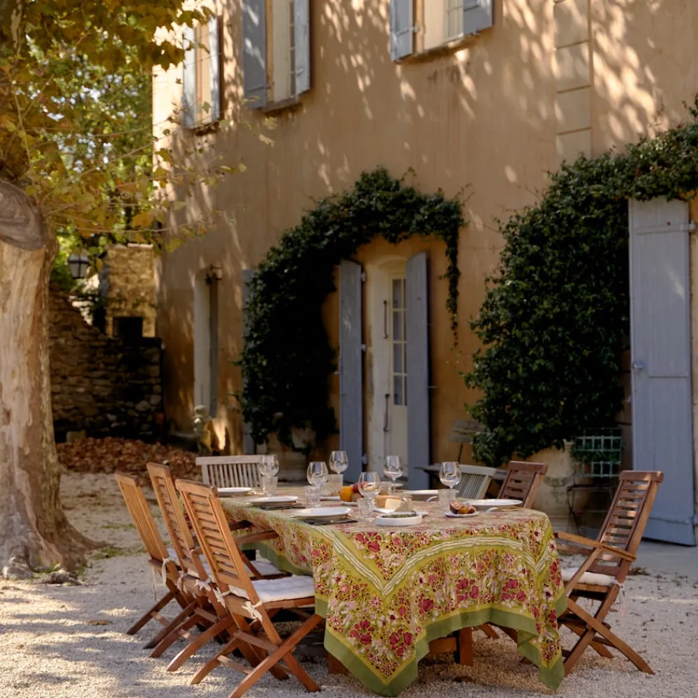 Couleur Nature Place Settings & Linens|French Tablecloth Jardin Red & Green