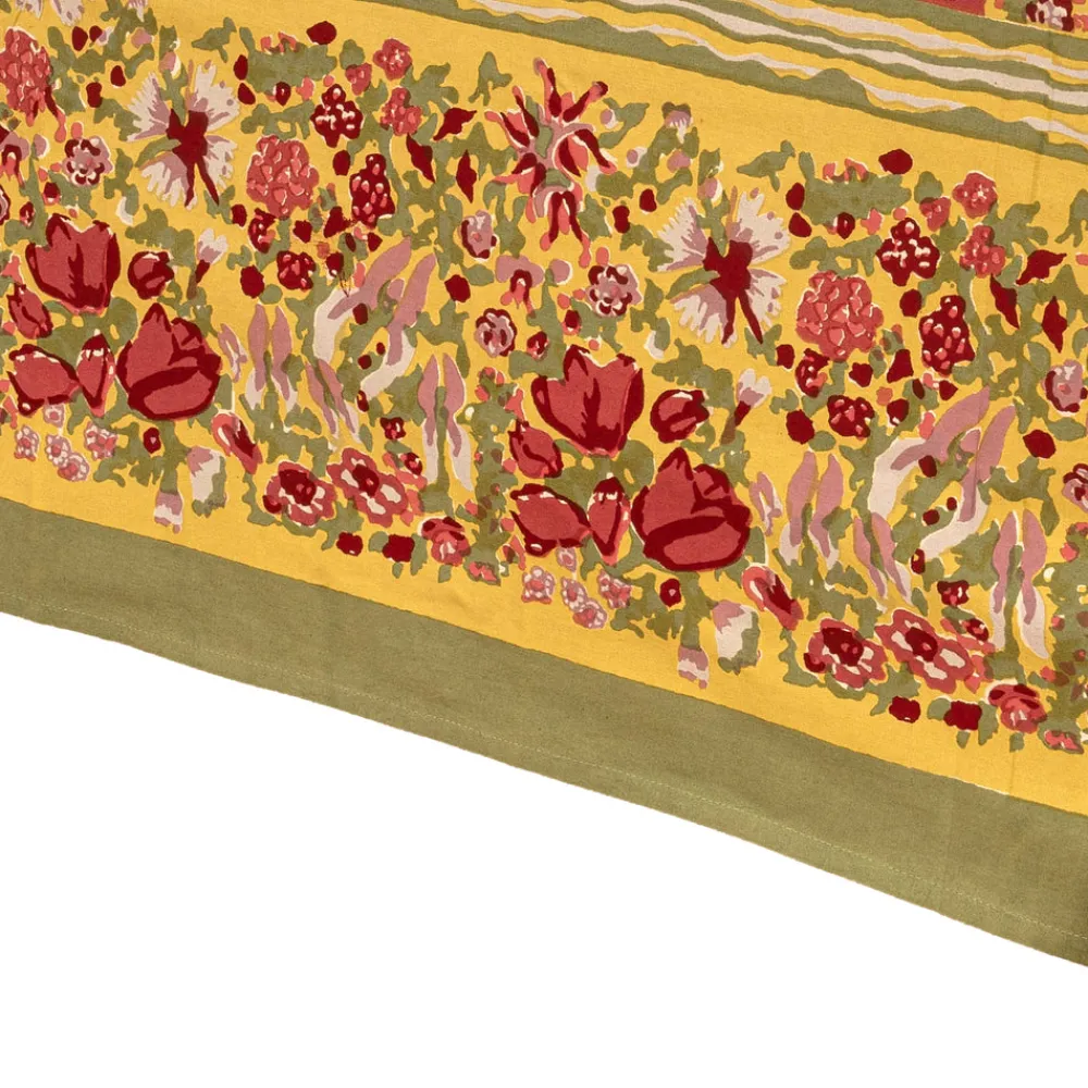 Couleur Nature Place Settings & Linens|French Tablecloth Jardin Red & Green