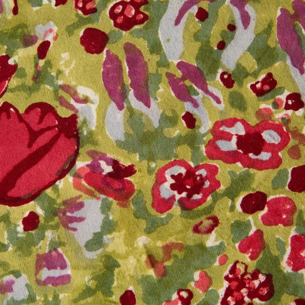 Couleur Nature Place Settings & Linens|French Tablecloth Jardin Red & Green