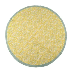 Couleur Nature Place Settings & Linens|French Tablecloth La Mer Aqua & Citrine