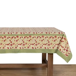 Couleur Nature Place Settings & Linens|French Tablecloth Meadows Red & Green