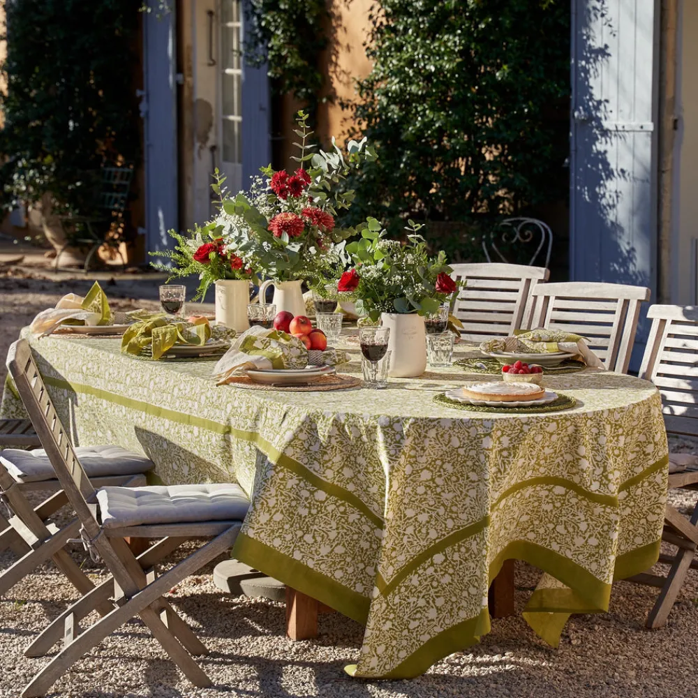 Couleur Nature Place Settings & Linens|French Tablecloth Meadows Vert