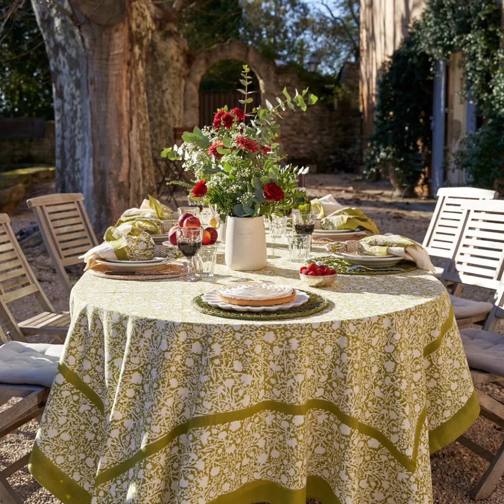 Couleur Nature Place Settings & Linens|French Tablecloth Meadows Vert