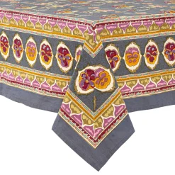 Couleur Nature Place Settings & Linens|French Tablecloth Pansy Red & Grey